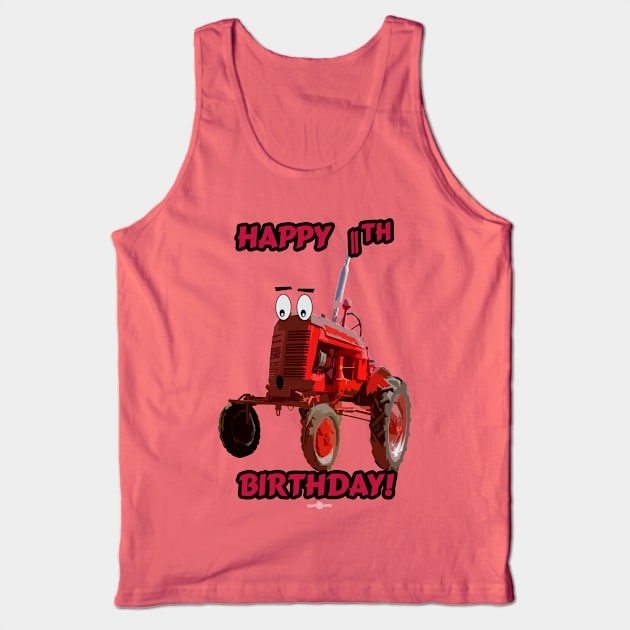 Happy 11th birthday tractor design Tank Top by seadogprints